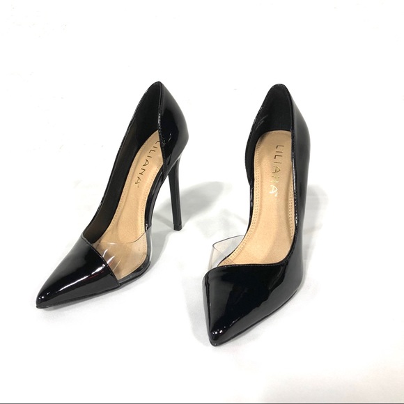 Liliana Black Clear Classic Pumps High Heels - Picture 5 of 5